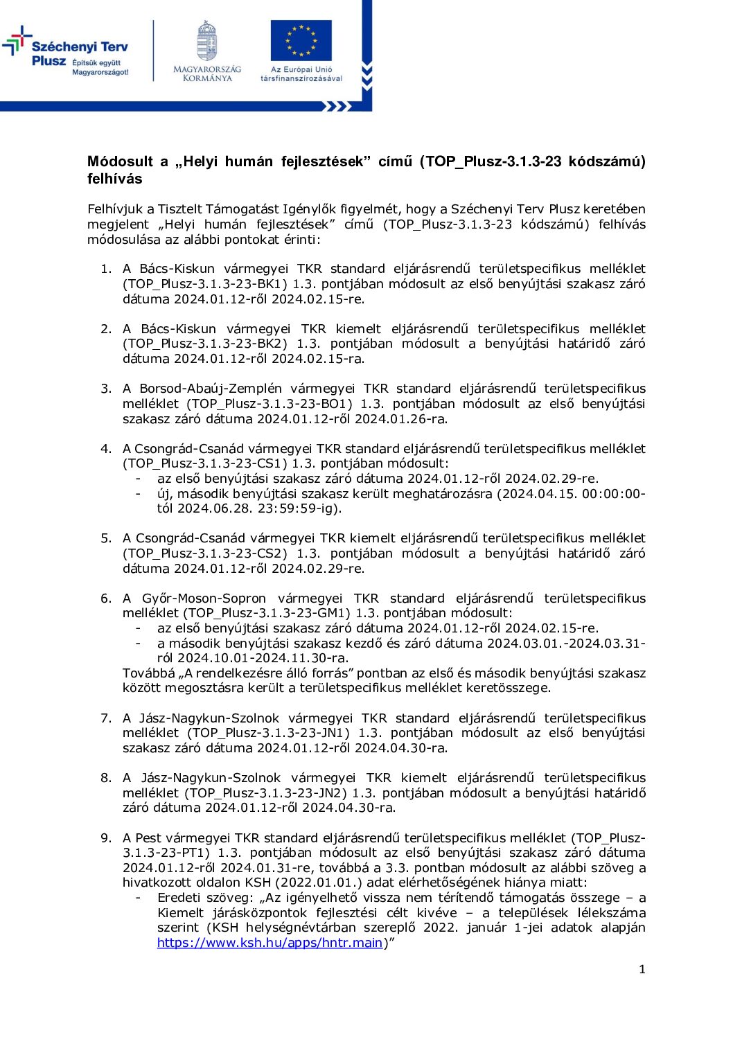 TOP_Plusz-3.1.3-23-PT1-2024-00026 - Közlemény
